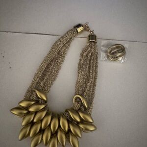 Elegant Gold Necklace and Earring set